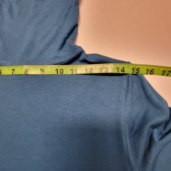 𝅺BLUE Long Sleeve Lightweight Stretchy Comfy Turtleneck Tunic- Size L/G - Picture 5 of 8